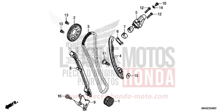 CHAINE A CAMES/TENDEUR de Africa Twin PEARL GLARE WHITE (NHB53HB) 2019